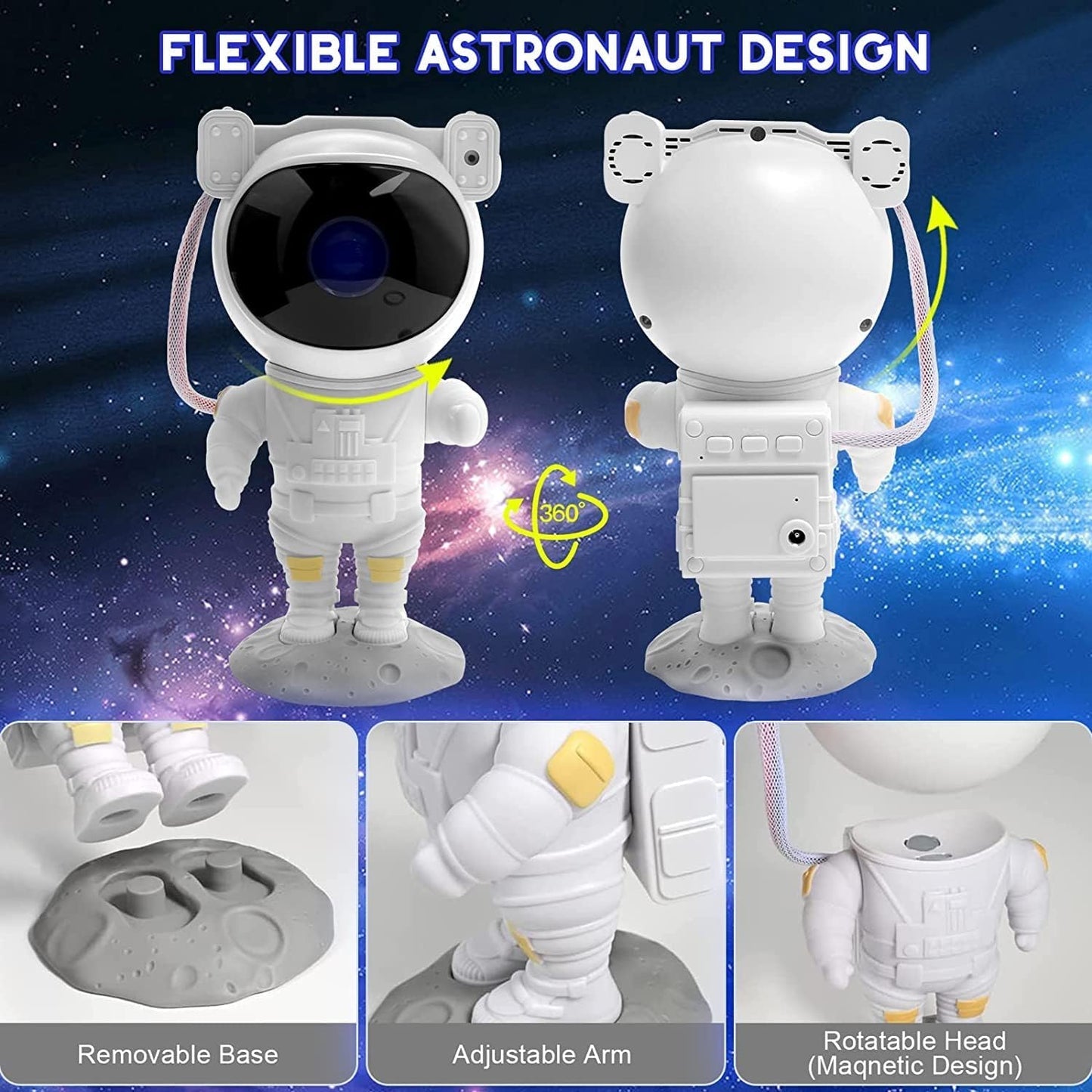 Astronaut Galaxy Projector – Light Projector, Night Light for Home Bedroom