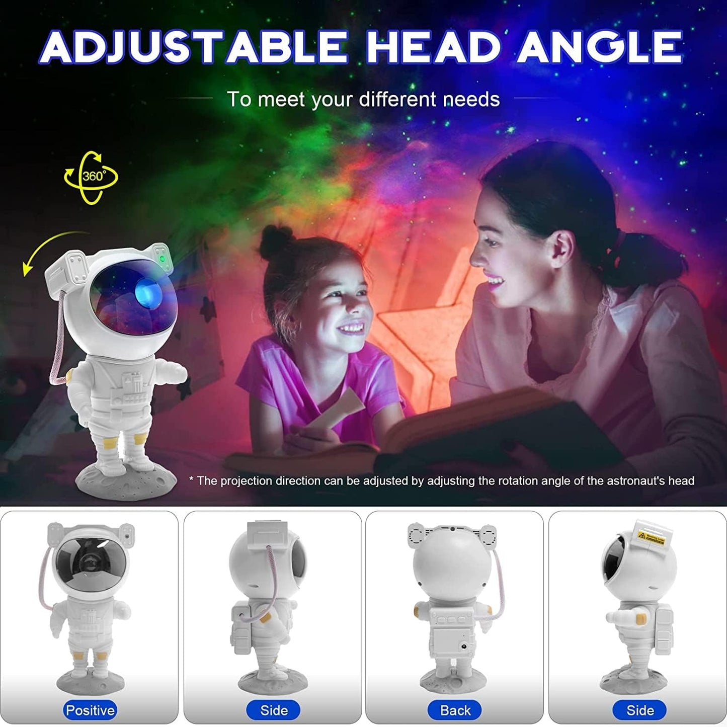 Astronaut Galaxy Projector – Light Projector, Night Light for Home Bedroom